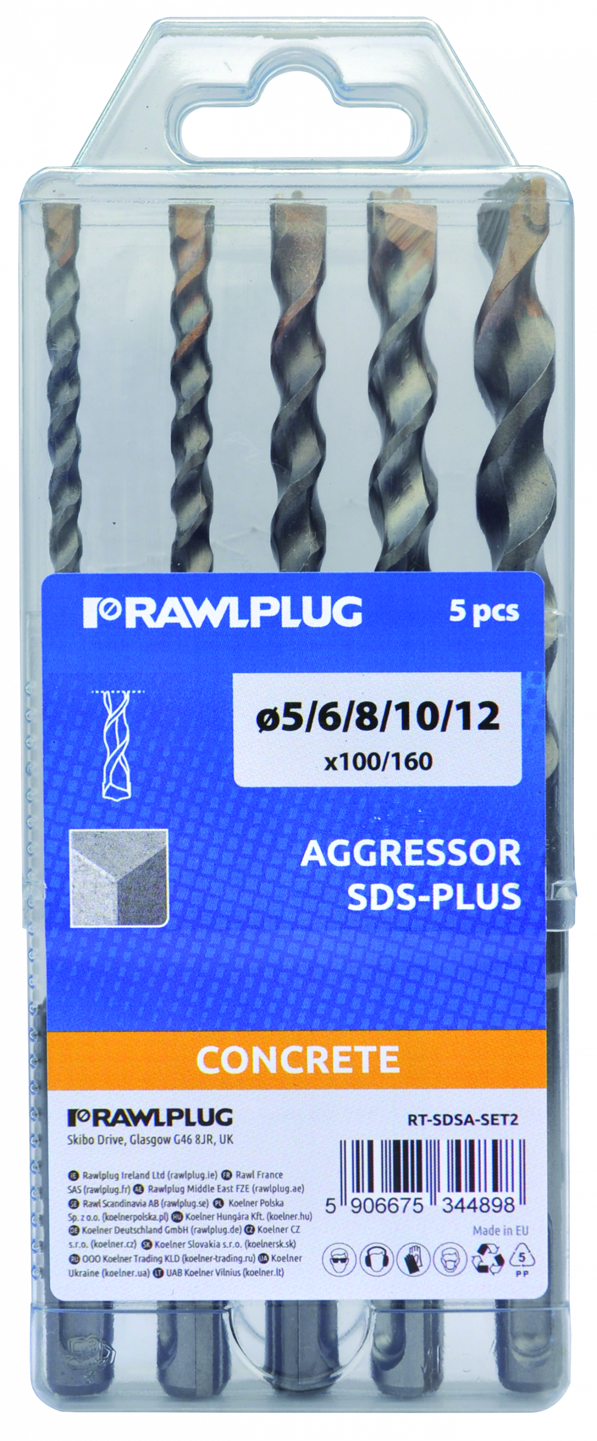 RT-SDSA-SET2 Drill bits set Aggressor SDS plus 5 pcs